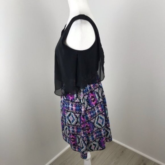 Rue 21 Half Black Half Aztec Pattern Dress Size M - Picture 2 of 4